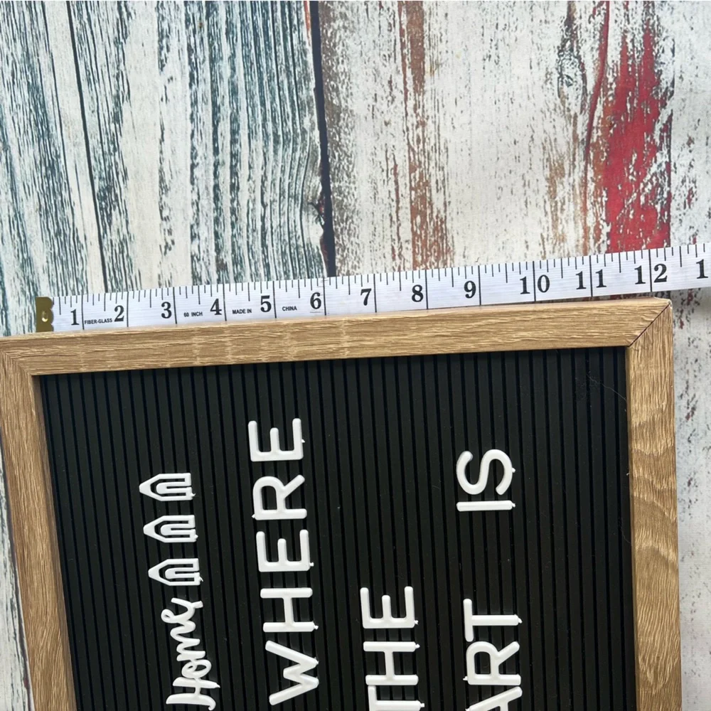 Black Letter Board with Wooden Frame 12in x 12in